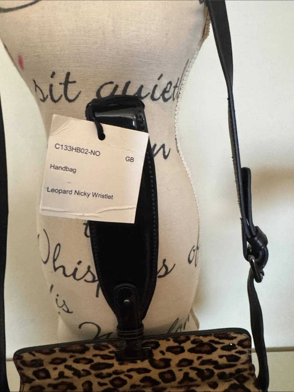 *NWT* Worth NEW York Designer Leopard calf hair handbag - Wristlet Black leather